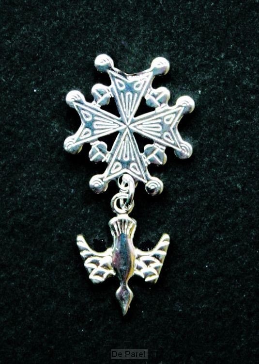 Reverpin zilver hugenotenkruis