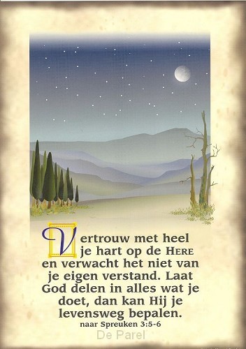 Poster a4 spreuken 3:5,6