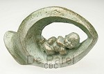 Beeld 300d baby in moederschoot groen