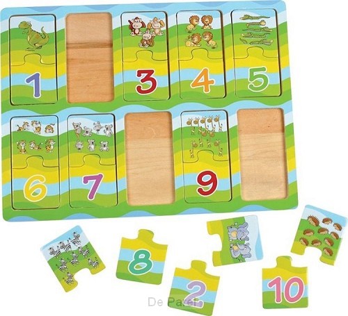 Cijfers leren met dieren puzzel