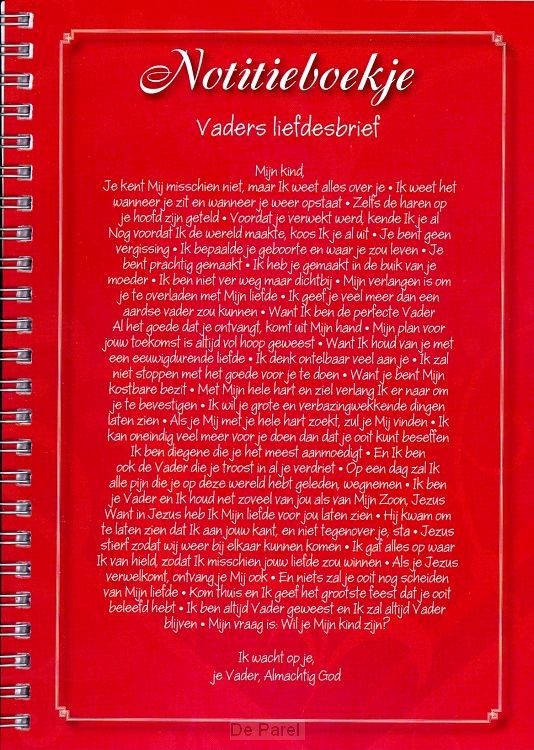 Notitieblokje a5 Vaders liefdesbrief