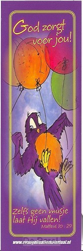 Boekenlegger bijbeltje God zorgt voor jo