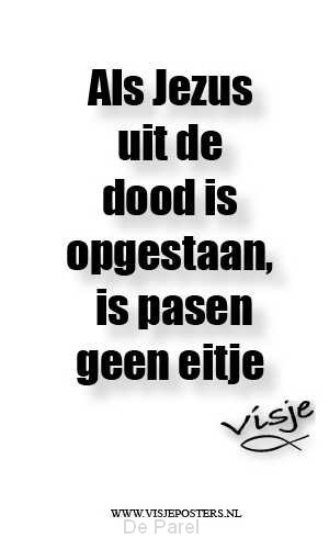 Minikaart visje als Jezus uit de dood is