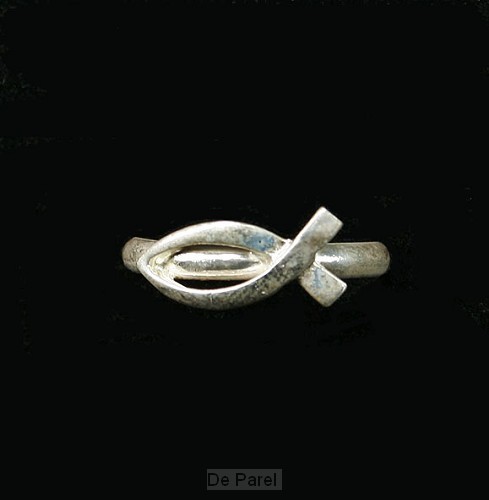 Ring zilver dun vis 19.5mm