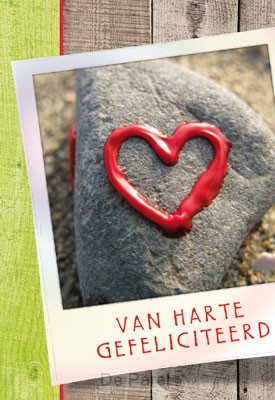 Wenskaart hsv liefde steen met rood hart