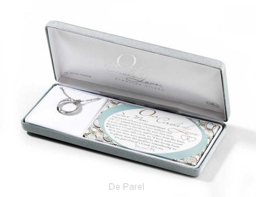 Ketting 45cm m insiring hanger zilver