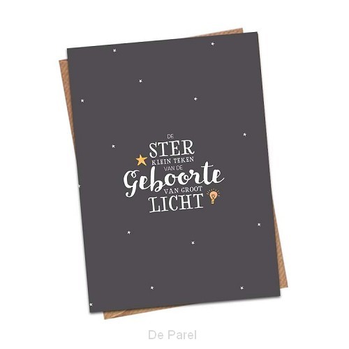 Kerstkaart De ster klein teken van groot