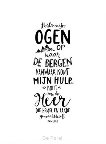 Poster psalm 121:1-2 hsv ik sla mijn oge