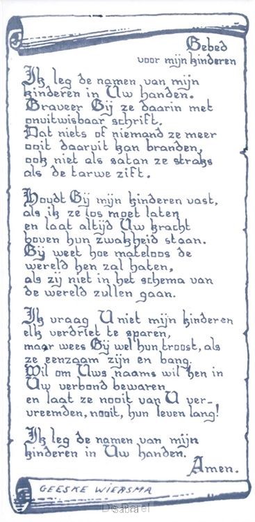 Tegel gekleurd gebed voor mijn kinderen