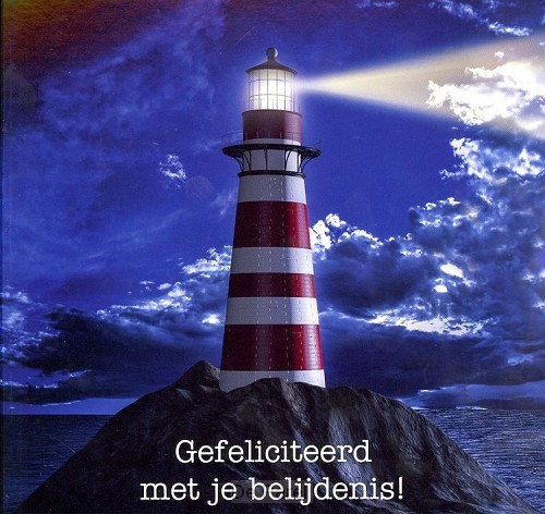 Kaart gefeliciteerd belijdenis vuurtoren