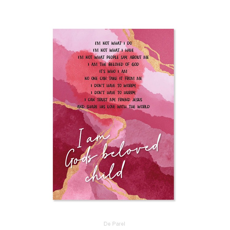 Plexiglas A4 Gods beloved child rood