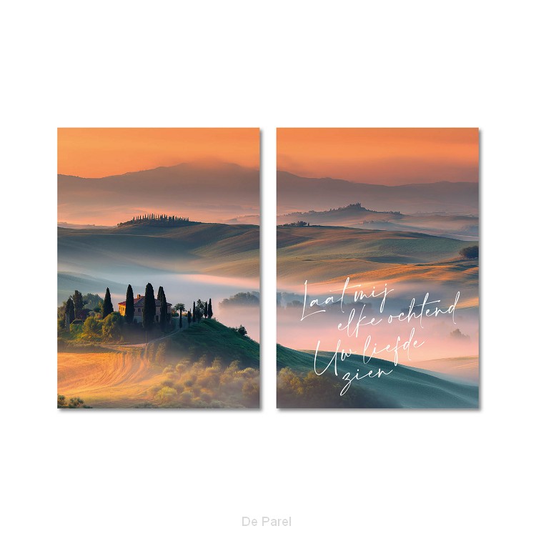 Tweeluik A3 Ochtendnevel boven Toscane M