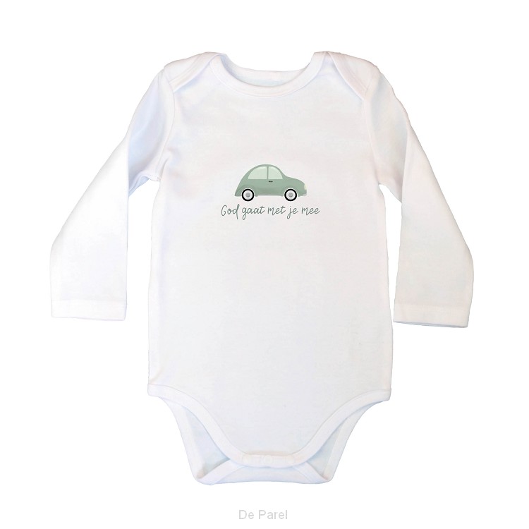 Rompertje 'Auto' - wit