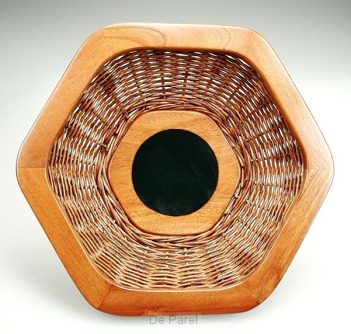 COLLECTEMAND 6 HOEKIG HOUTEN RAND GROEN