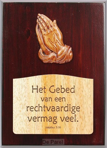 WANDBORD 16X12CM GEBED VAN EEN RECHTVAAR
