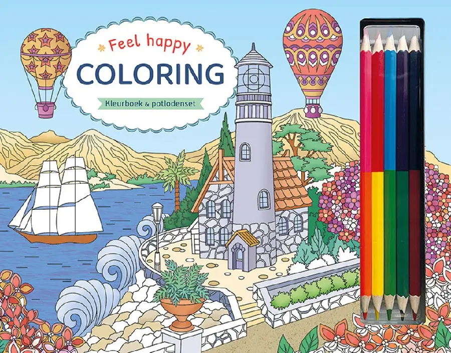 Feel happy coloring - kleurboek & potlod