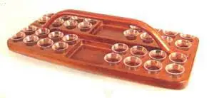 AVONDMAALCUPS-TRAY 39X19CM HOUT 32 CUPS