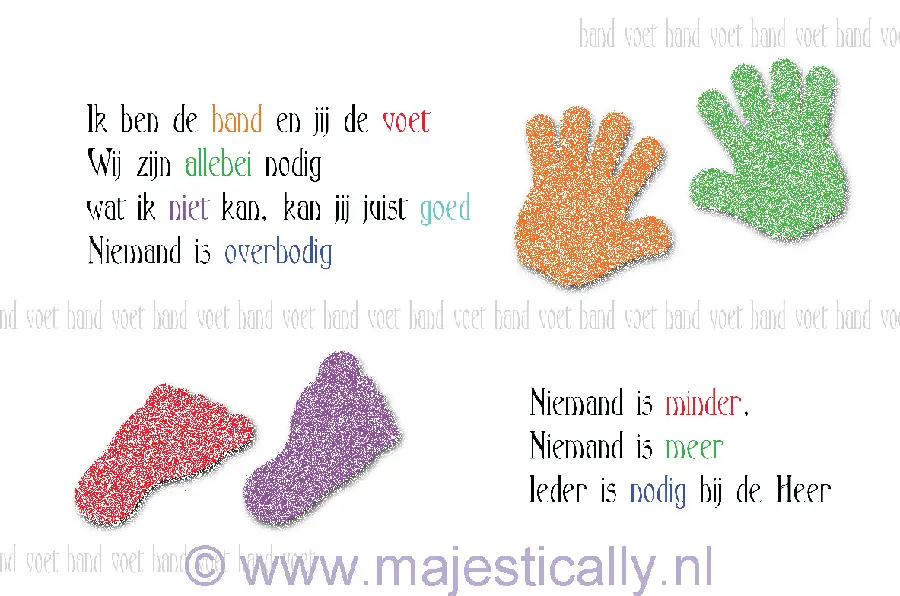 Kinderkaart dit is mijn hand en dat mijn