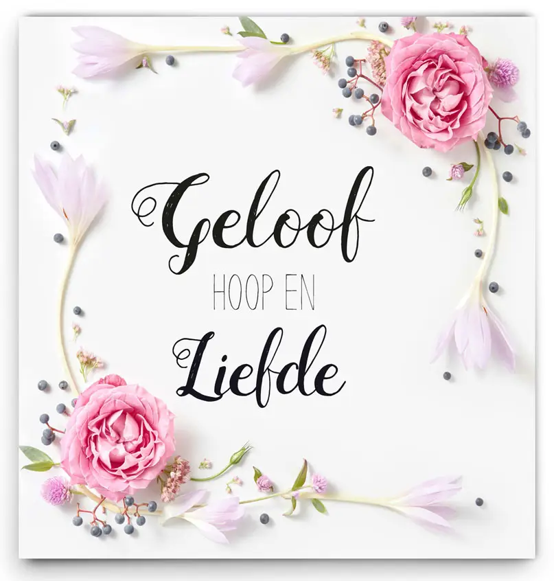 Wandbord geloof hoop en liefde