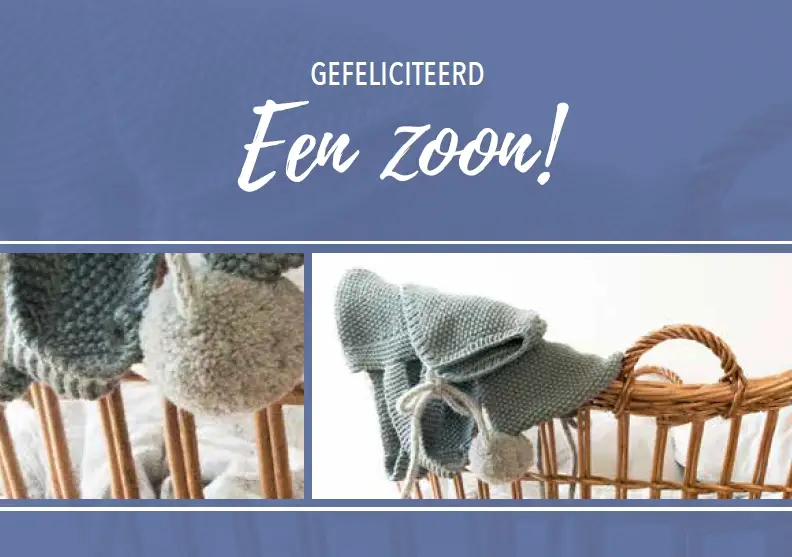 Wenskaart geboorte zoon