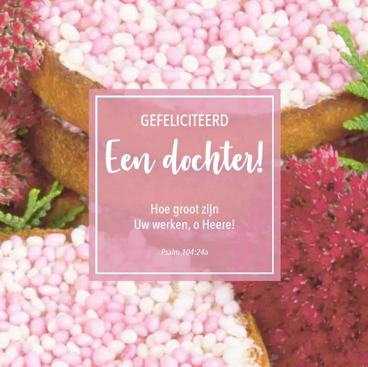 Wenskaart geboorte dochter mt