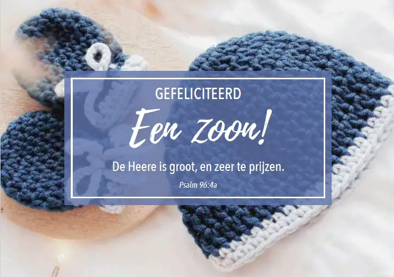 Wenskaart geboorte zoon mt