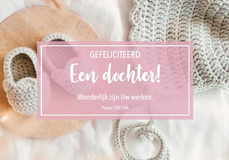 Wenskaart geboorte dochter mt