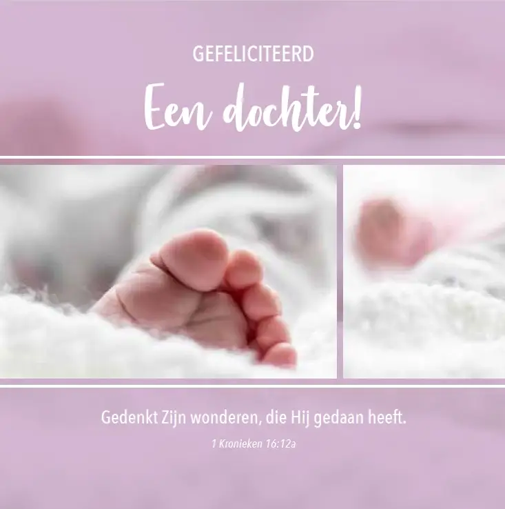 Wenskaart geboorte dochter mt