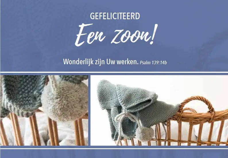Wenskaart geboorte zoon mt