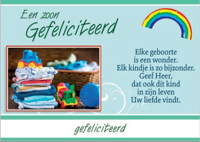 Wenskaart geboorte zoon