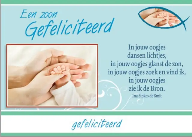 Wenskaart geboorte zoon