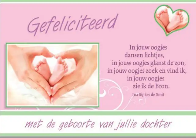 Wenskaart geboorte dochter