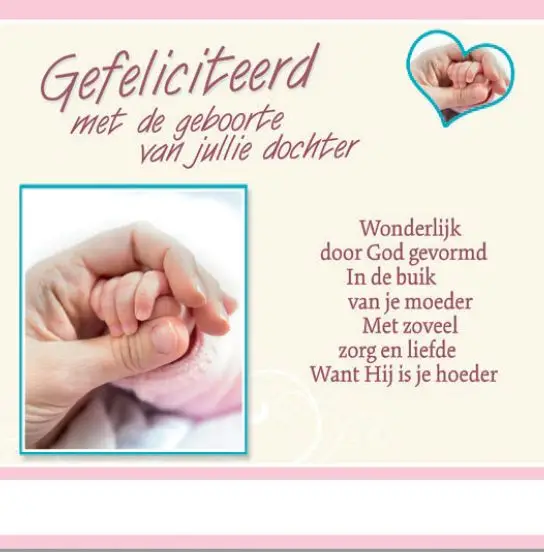 Wenskaart geboorte dochter