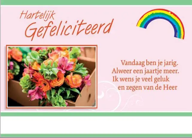 Wenskaart gefeliciteerd