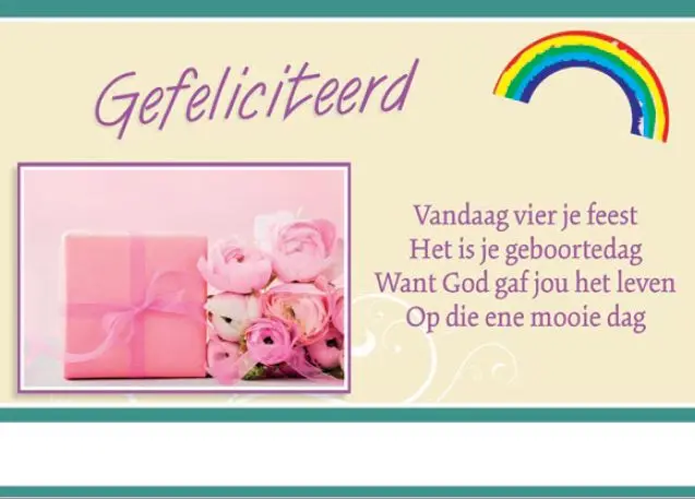 Wenskaart gefeliciteerd