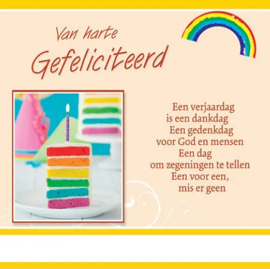 Wenskaart gefeliciteerd