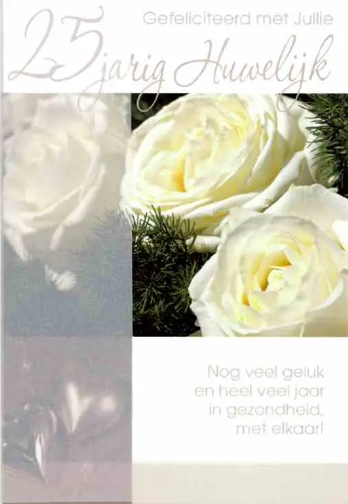 Wenskaart 25 jaar getrouwd