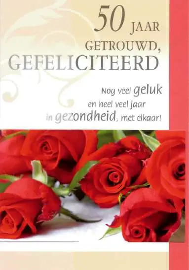 Wenskaart 50 jaar getrouwd