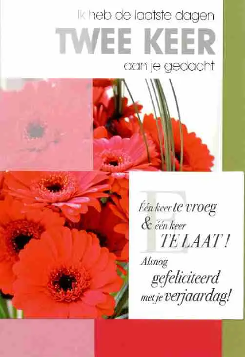 Wenskaart sorry te laat