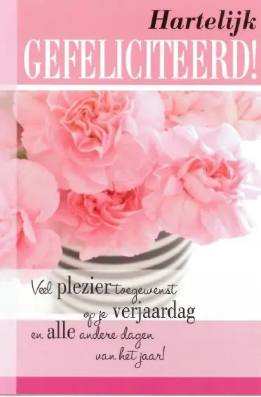 Wenskaart gefeliciteerd