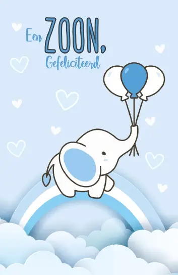Wenskaart geboorte zoon