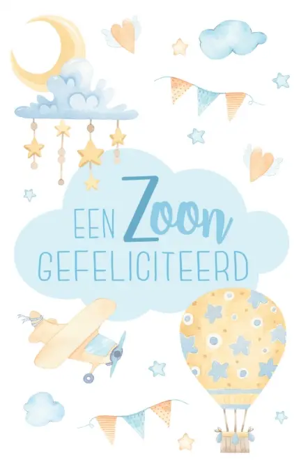 Wenskaart geboorte zoon