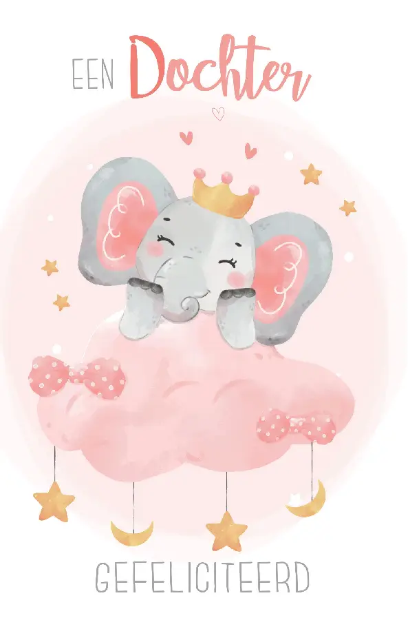 Wenskaart geboorte dochter