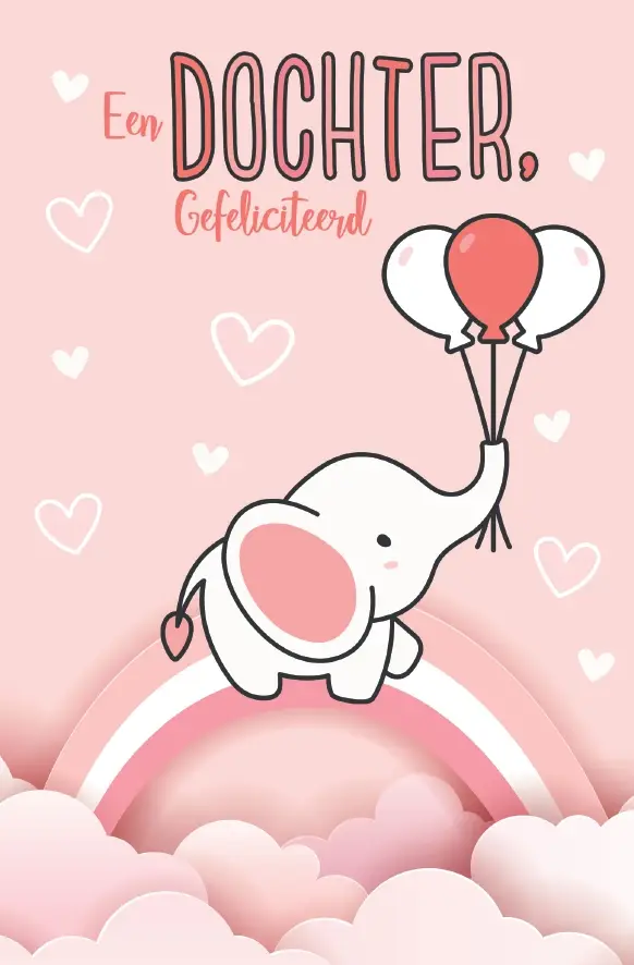 Wenskaart geboorte dochter