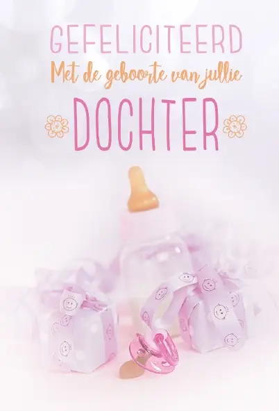 Wenskaart geboorte dochter