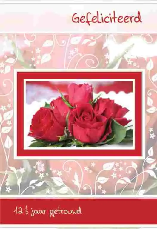 Wenskaart 12,5 jaar getrouwd