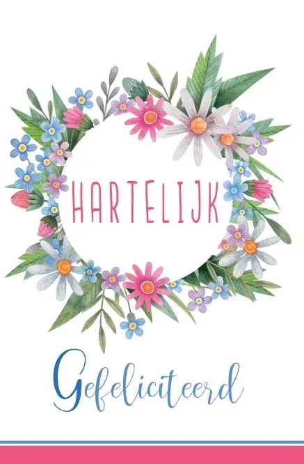 Wenskaart gefeliciteerd
