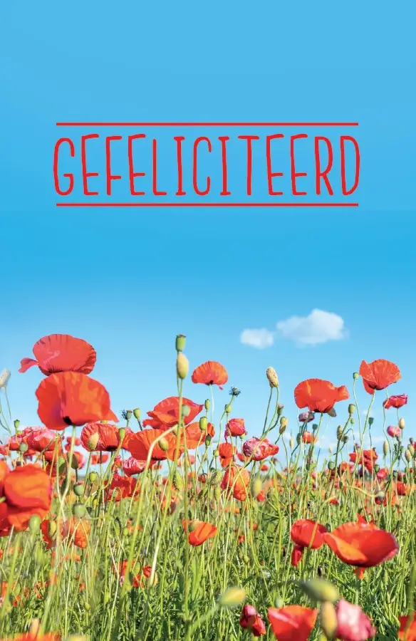 Wenskaart gefeliciteerd