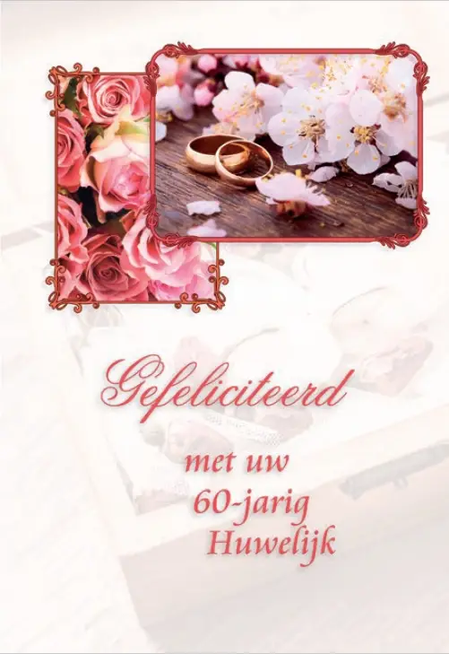Wenskaart 60 jaar getrouwd