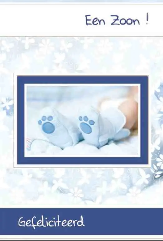 Wenskaart geboorte zoon